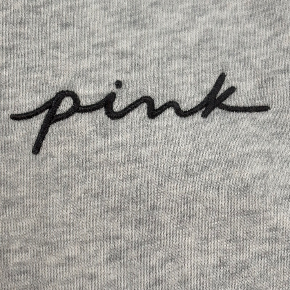 PINK Victoria's Secret Grey Full Zip Hoodie Love Pink Graphic Womens Small - Picture 3 of 8